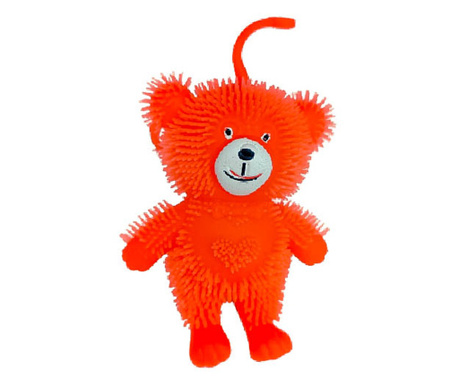 Figurina in forma de urs Puffer Bear antistres, stressball, cu lumini led, portocaliu