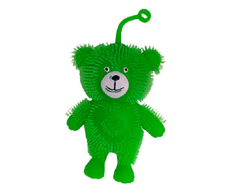 Figurina in forma de urs Puffer Bear antistres, stressball, cu lumini led, verde