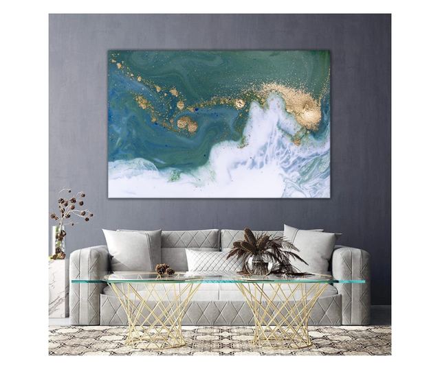 Tablou Canvas, Gold Ocean Marble, 90x140 cm