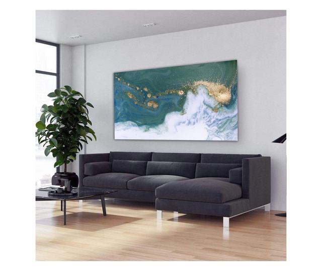 Tablou Canvas, Gold Ocean Marble, 90x140 cm