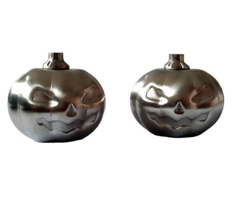 Set 2 Cuburi Dovleac pentru racirea bauturilor, Argintiu, 4 cm, HML58