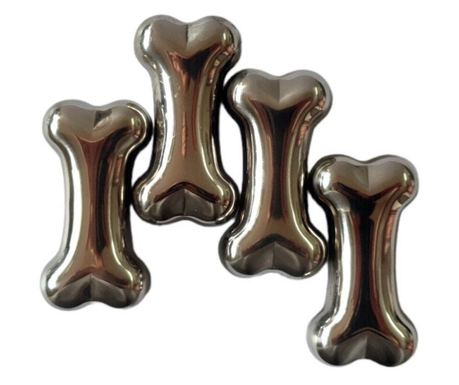Set 4 Cuburi Oase pentru racirea bauturilor, Argintiu, 5 cm, HML59