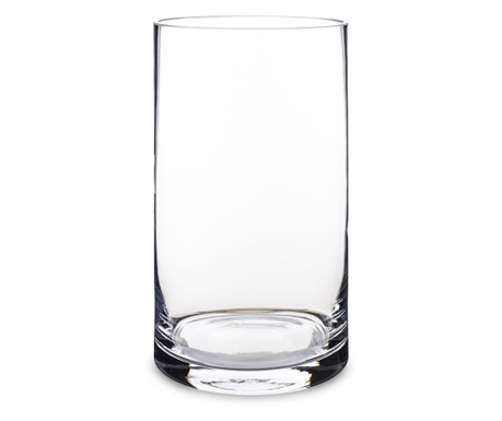 Vaza sticla transparenta, cilindru, 26x14,5x14,5 cm