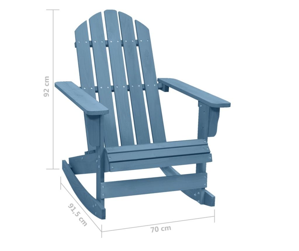 Адирондак синя градинска люлееща се маса от масивна иглолистна дървесина - 6