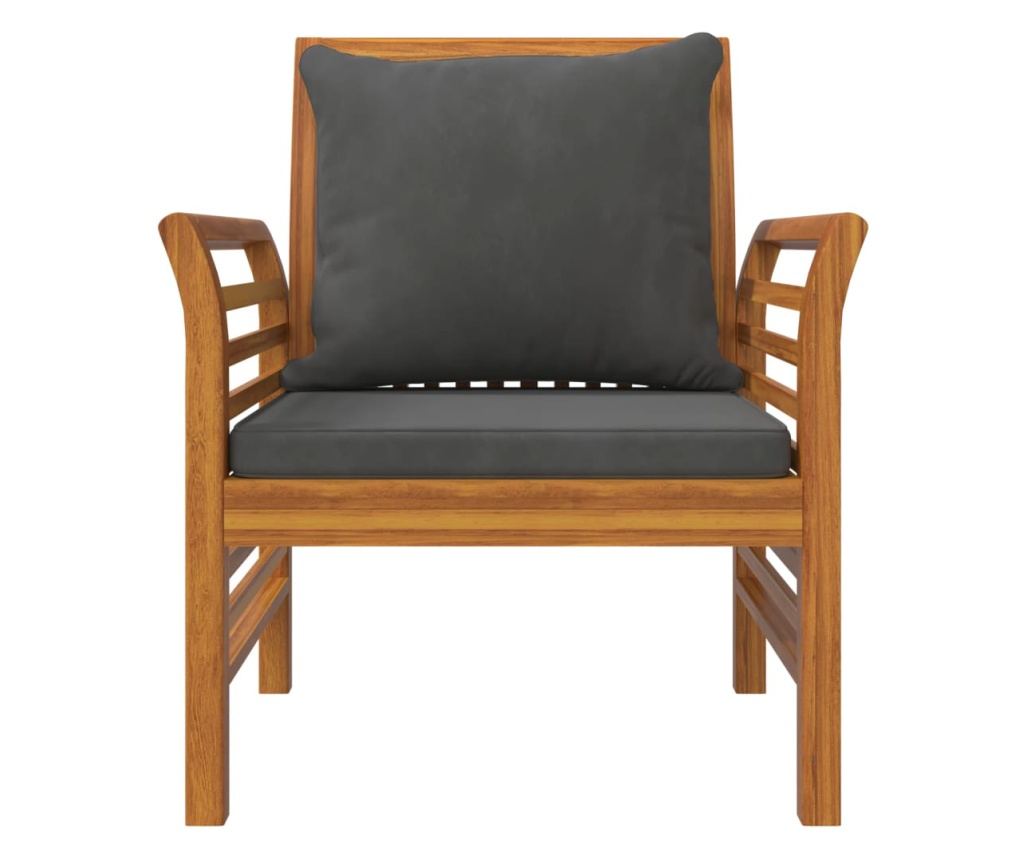 Градински комплект с възглавници, 5 части, масивно акациево дърво - 5