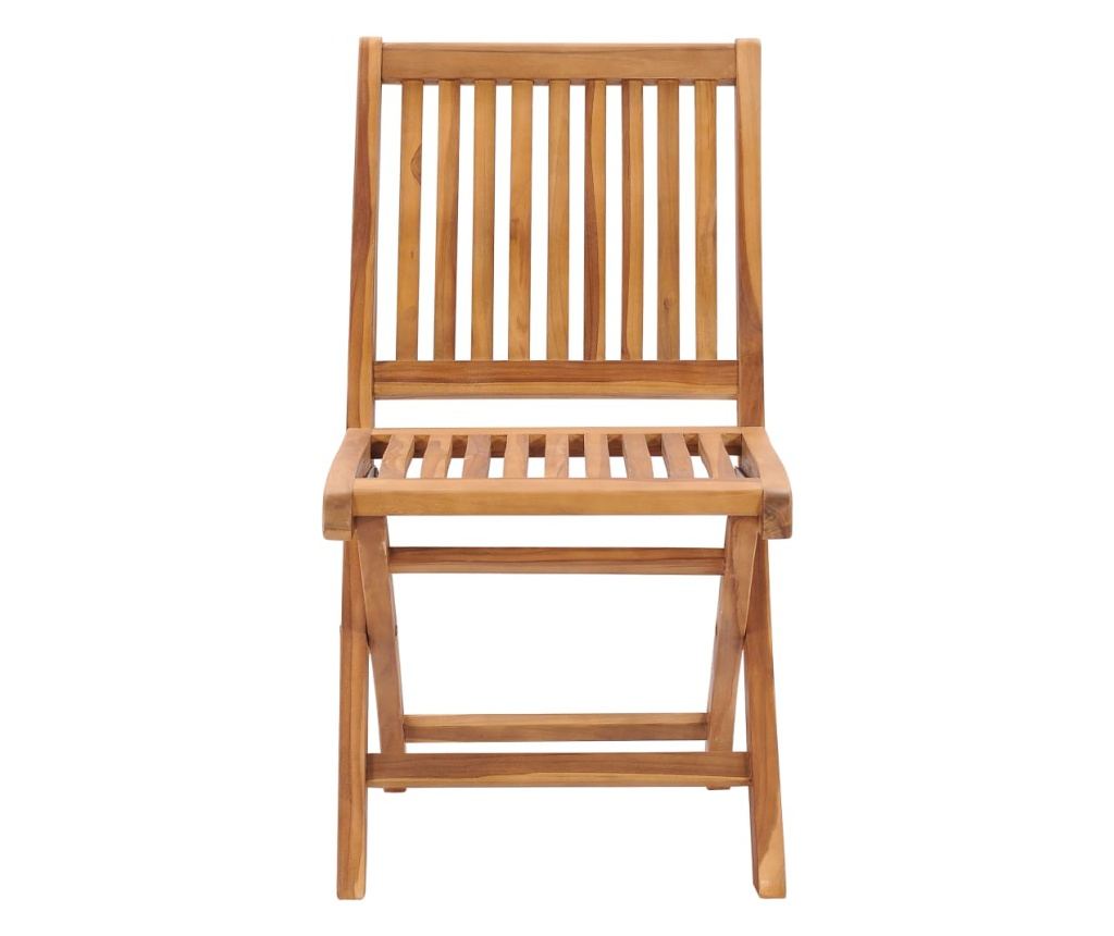 Сгъваеми градински столове с възглавници, 8 бр., масивна тикова дървесина - 5