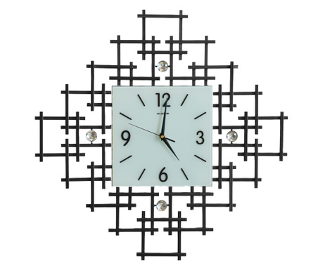 Ceas de perete, stil elegant, Metal, mecanism Silentios, D4178, 60 cm, Negru