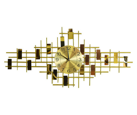 Ceas de perete, stil elegant, Metal, mecanism Silentios, D4180, 102*51 cm, Auriu