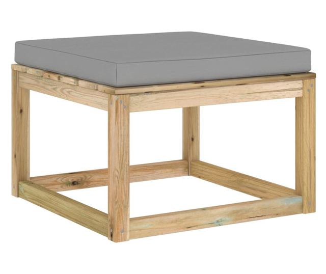 Tabure za vrt s jastučićem, tretirano drvo bora zeleno