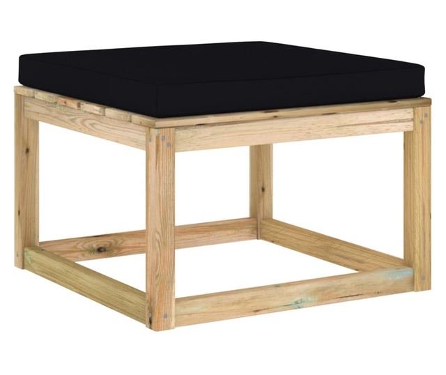 Tabure za vrt s jastučićem, tretirano drvo bora zeleno