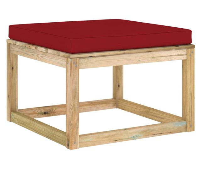 Tabure za vrt s jastučićem, tretirano drvo bora zeleno