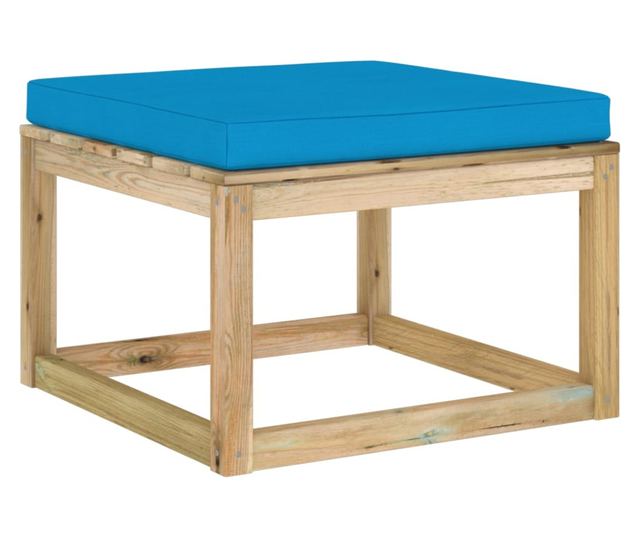 Tabureti za vrt s jastučićem, tretirano drvo bora zeleno