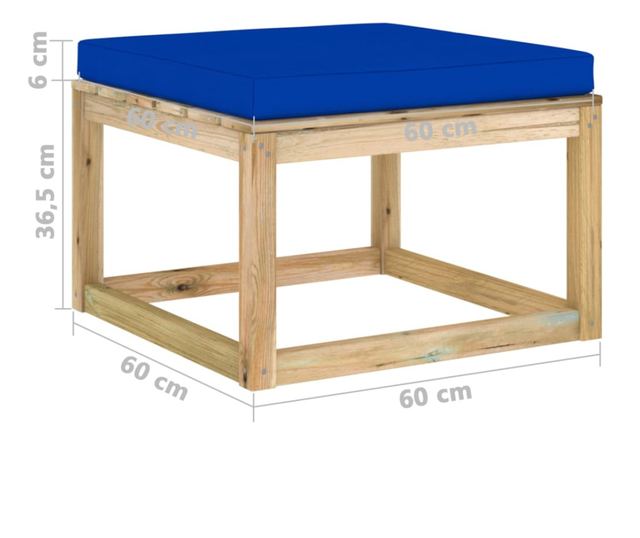 Vrtna klupa s jastukom, tretirano zeleno borovo drvo