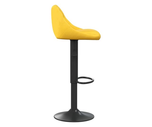 Barski stol, gorčično rumena, žamet