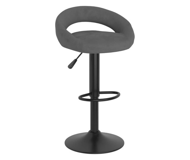 Barski stoli, 2 kosa, temno siva, žamet