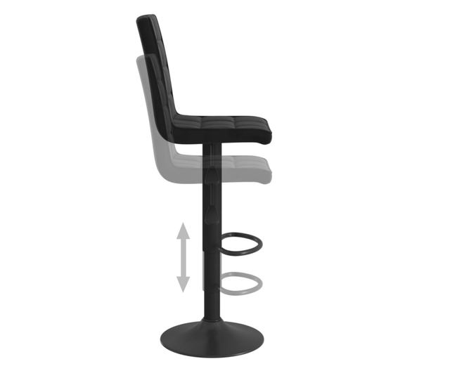 Barski stol, črn, žamet