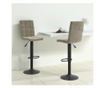 Barski stoli, 2 kosa, svetlo siva, žamet