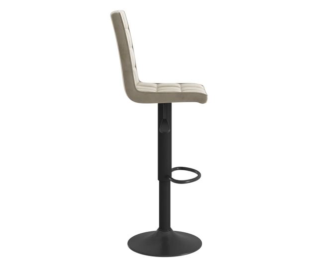 Barski stoli, 2 kosa, svetlo siva, žamet