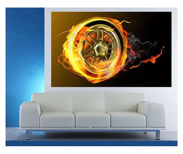 Laminirana samolepilna tapeta Kolo v ognju3100 - 62 x 100 cm - Deko Interior Concept