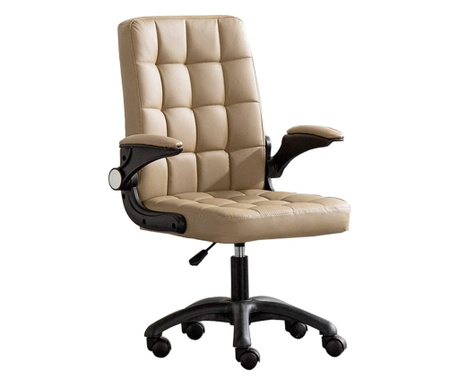 Irodai szék, Quasar & Co., ergonomikus, összecsukható fogantyúk, szivacsos ülés és háttámla, állítható magasság, öko-bőr, Pezsgő