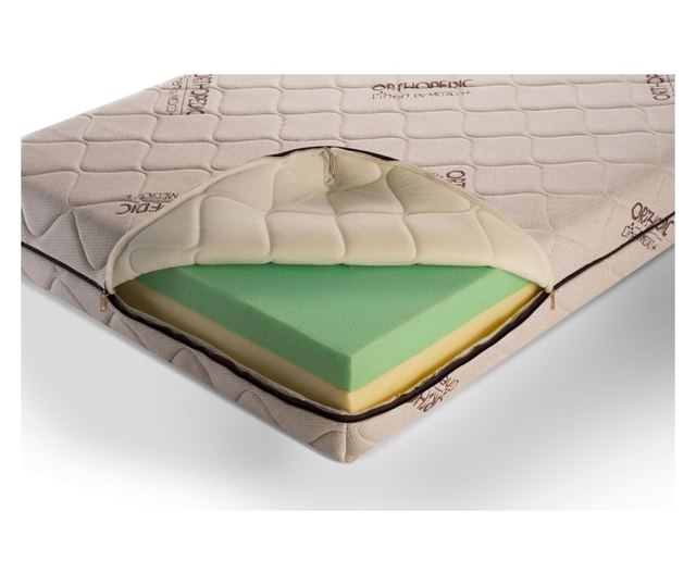 Saltea ortopedică dublă față cu in 20 cm, Medico Linen Organic Memory 160x200cm