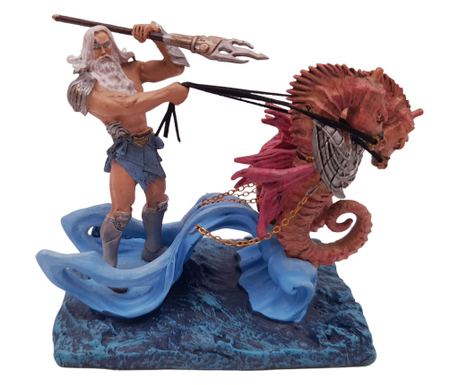 IdeallStore® оловна фигура, Great Poseidon, колекционерско издание, ръчна изработка, 9.5 см
