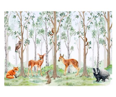 Fototapeta Otroci Gozd Živali Drevesa 368x254 cm, Vlies Tapeta