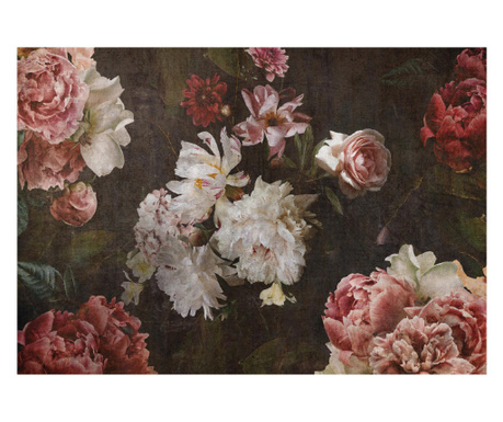 Fototapet Peonii Vintage Flori 416x254 cm, Vlies Tapet, Decorativ, Perete, Living