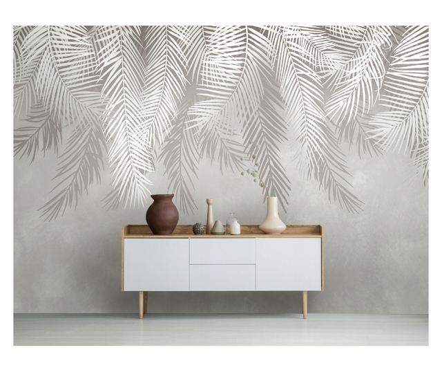 Fototapeta Palmové listy 368x254 cm, Vlies Tapeta, Dekorativní, Stěna, Obývací pokoj