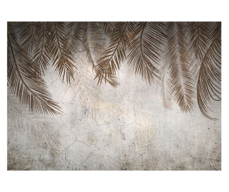 Fototapet Frunze de palmier Beton 416x254 cm, Vlies Tapet, Decorativ, Perete, Living