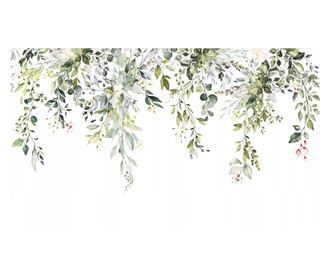 Zidna tapeta Zelene Listove Priroda 416x254 cm, Vlies Tapeta, Dekorativna, Zid, Dnevni boravak