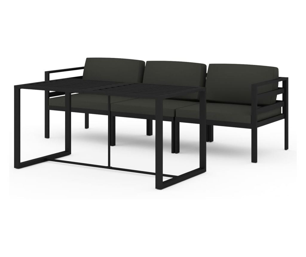 Set vrtnog namještaja od 4 komada s jastucima, antracit, aluminij - 2