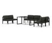 Градински комплект с възглавници, 7 части, антрацит, алуминий thumbnail 2
