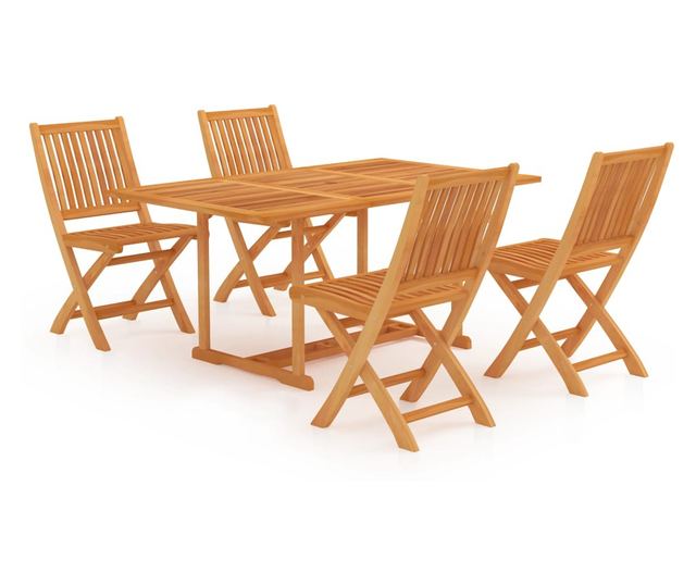 Set vrtnog namještaja, 5 komada, masivna tikovina