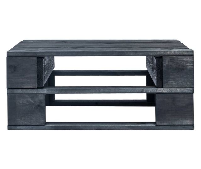 Vrtna klupa od paleta, crna, drvo