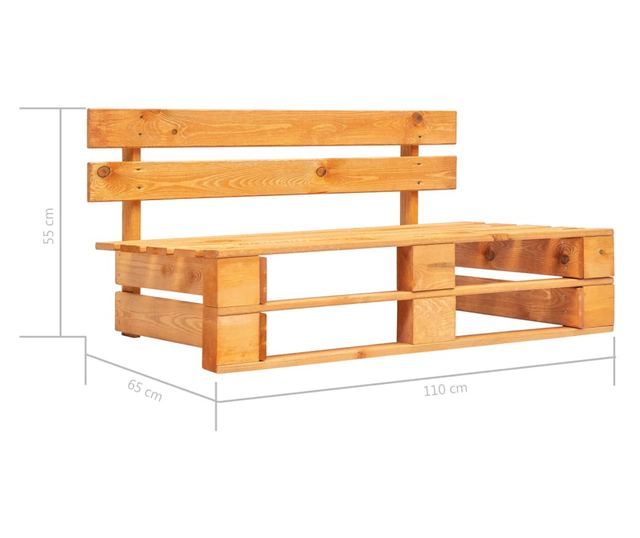 Canapea de mijloc grădină din paleți maro miere lemn pin tratat