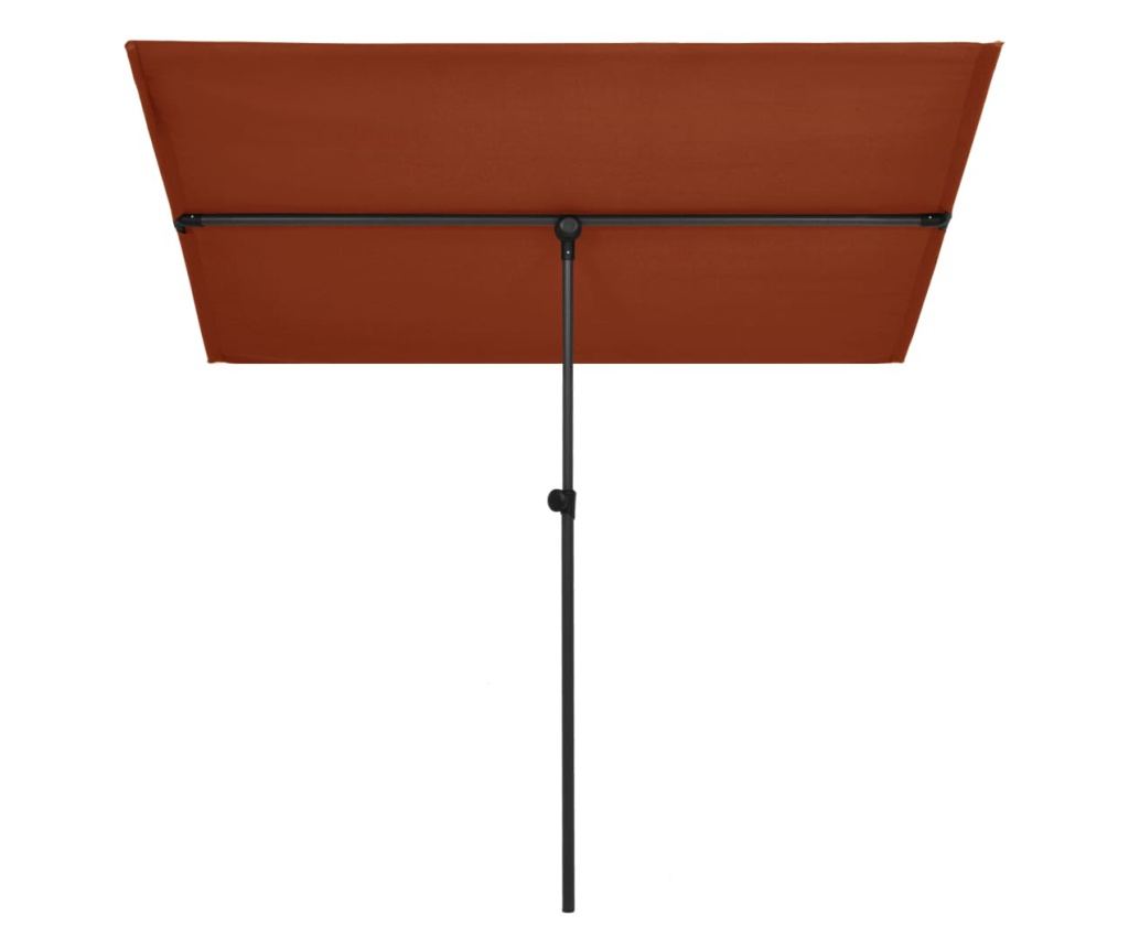 Vanjski suncobran, aluminijski stup, ciglasto crvena, 2x1,5 cm - 2