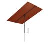 Външен чадър за слънце, алуминиев стълб, тухлено червено, 2x1,5 см