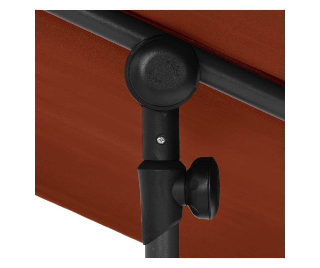 Vanjski suncobran, aluminijski stup, ciglasto crvena, 2x1,5 cm - 6