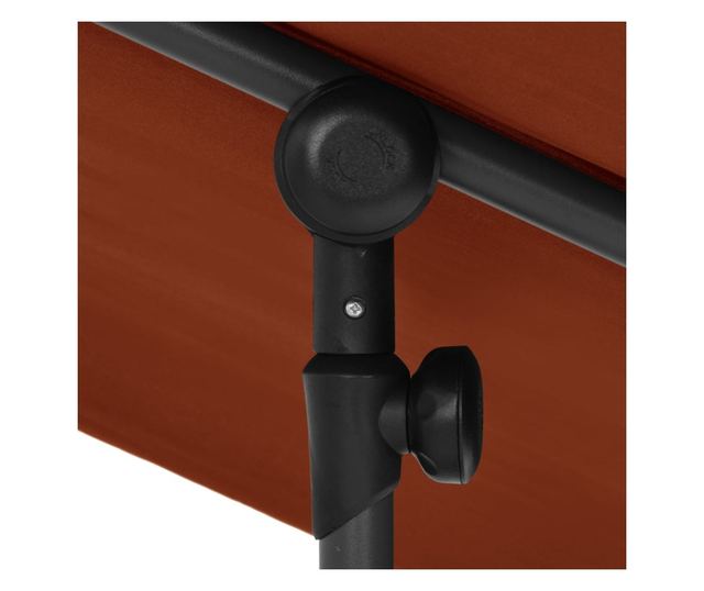 Външен чадър за слънце, алуминиев стълб, тухлено червено, 2x1,5 см