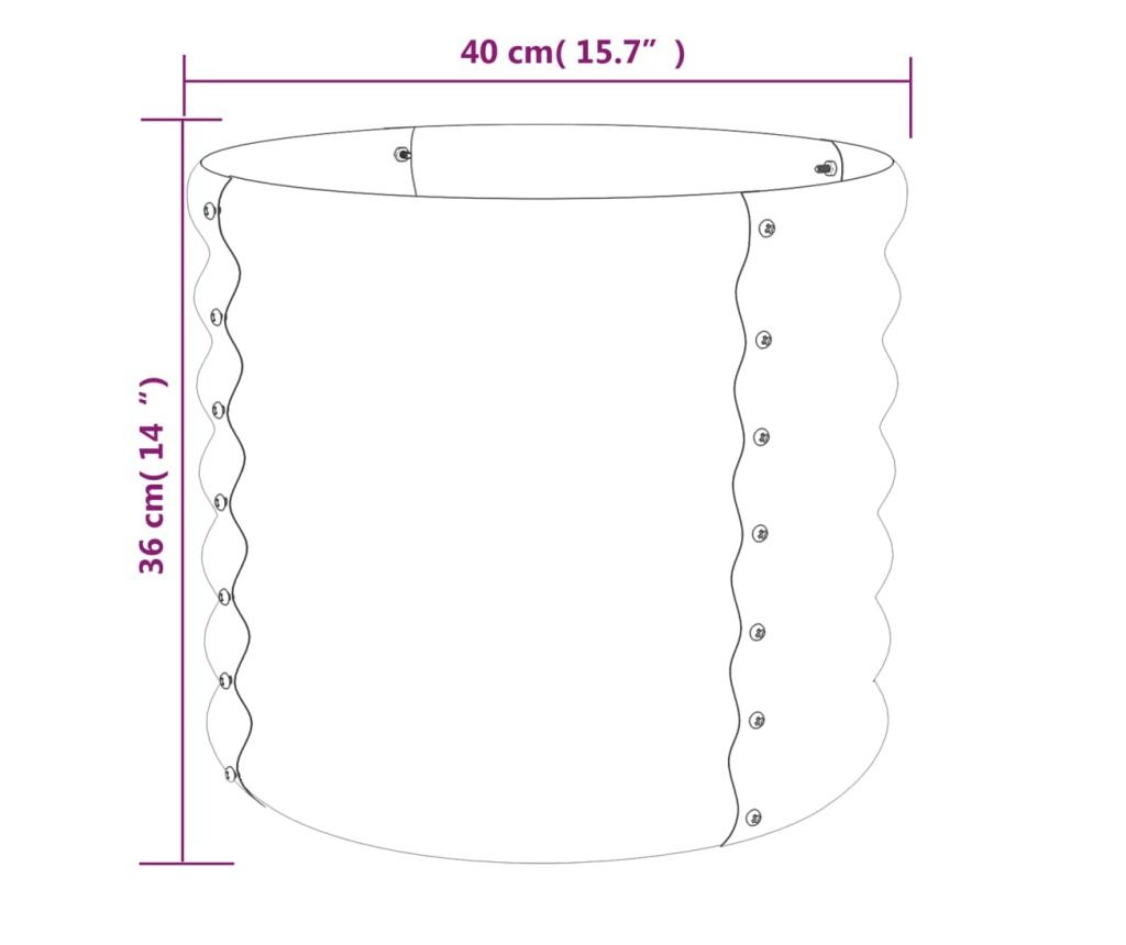 Jardinieră grădină verde 40x40x36 cm oțel vopsit electrostatic - 4