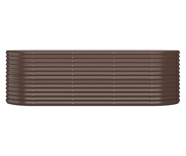 Кафява градинска саксия 224x80x68 см стомана с прахово покритие
