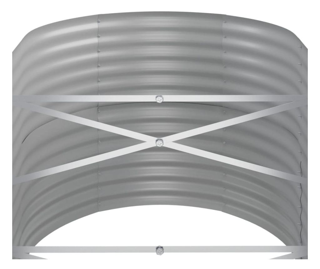 Зелена градинска саксия 440x80x68 см прахово боядисана стомана - 5