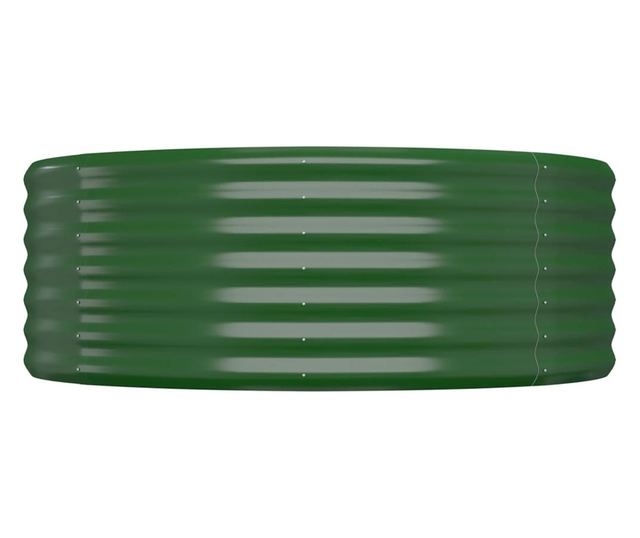 Зелена градинска саксия 249x100x36 см прахово боядисана стомана