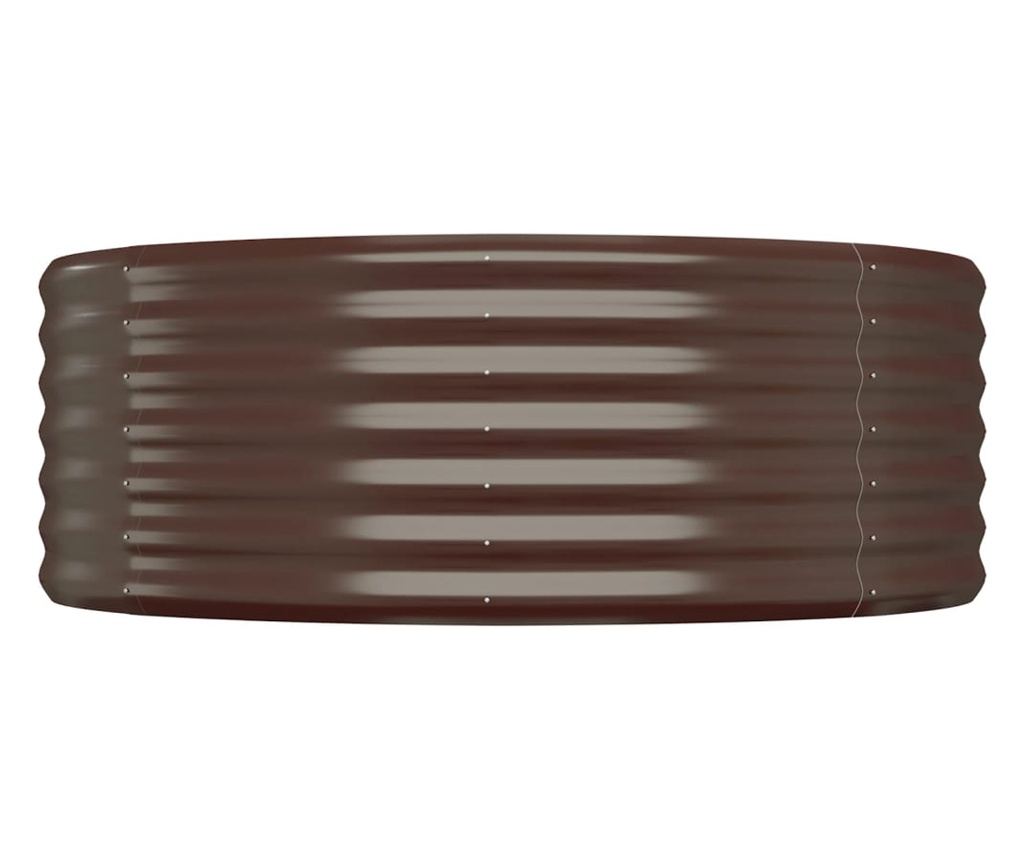 Градинска саксия кафява 175x100x36 см прахово боядисана стомана - 4
