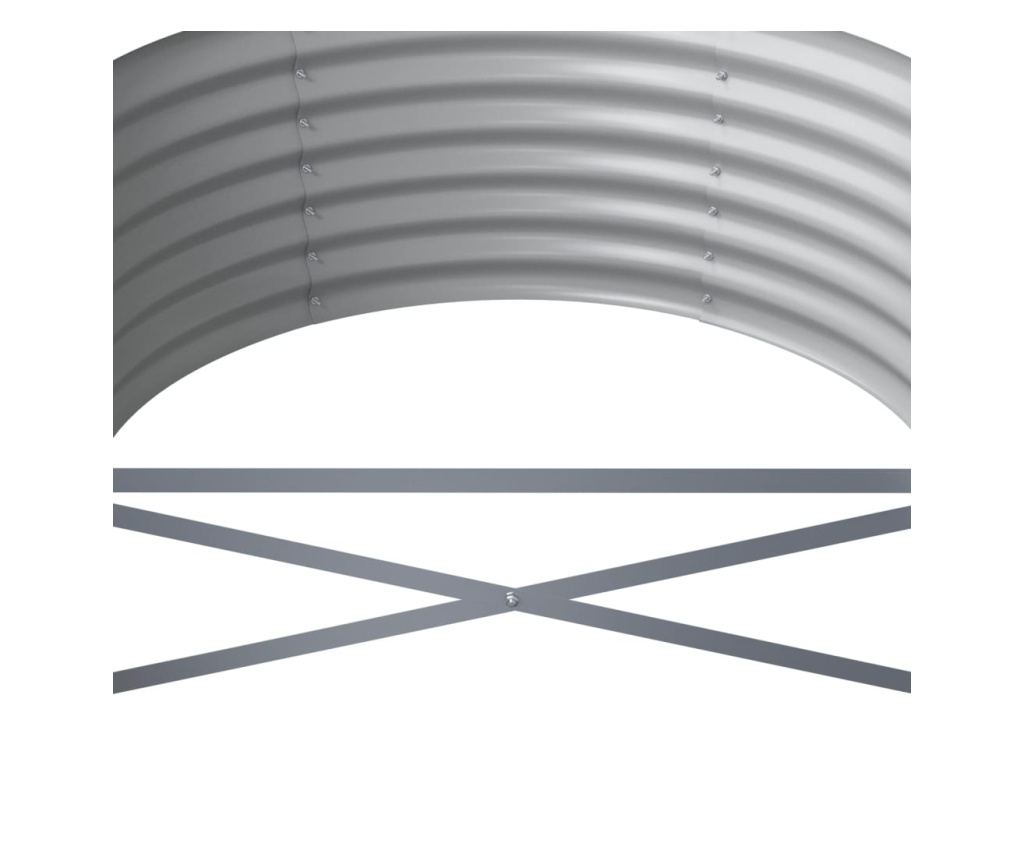 Кафяв градински сандък 224x80x38 см прахово боядисана стомана - 5