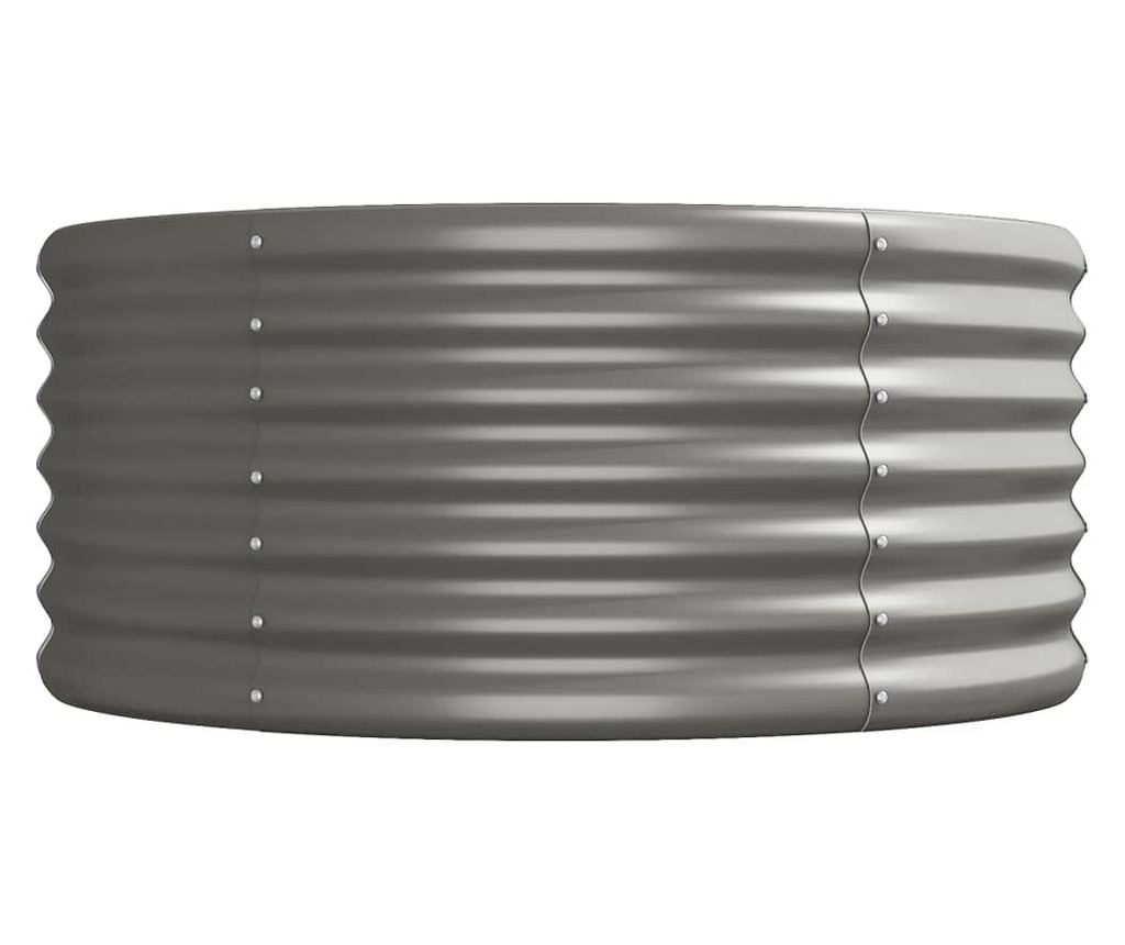 Градинска саксия сива 620x80x36 см прахово боядисана стомана - 4
