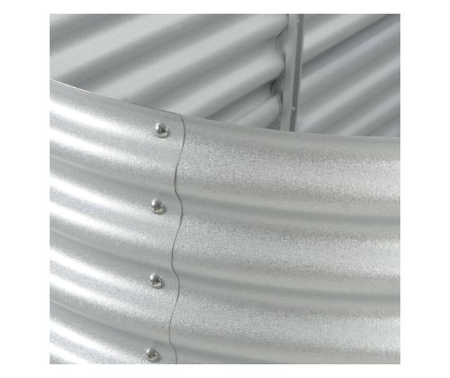 Повдигната градинска леха от поцинкована стомана, сребриста, 400x80x44 см