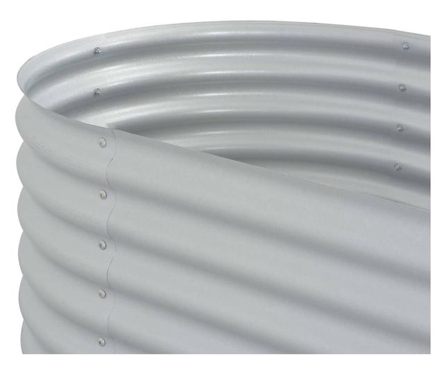 Повдигната градинска леха от поцинкована стомана, сребриста, 400x80x44 см