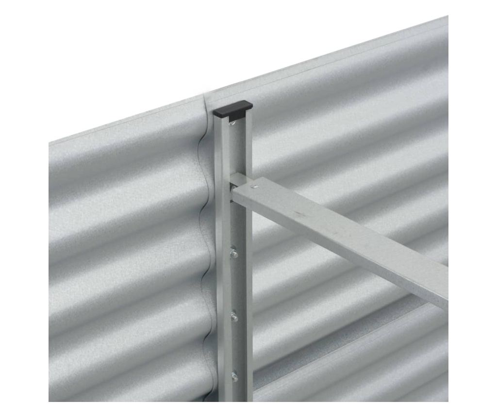 Srebrna podignuta gredica 400x80x44 cm pocinčani čelik - 7